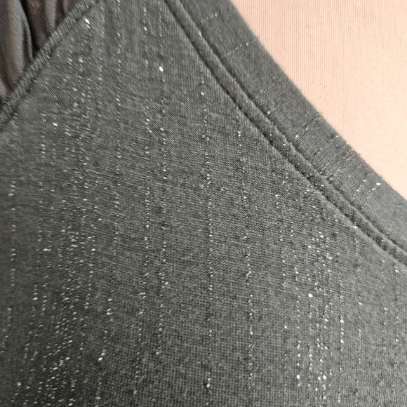 New Jennifer Lopez Metallic Green Women's Top Ruched Mesh Sleeve Large Tee - Picture 6 of 16